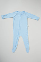 Blue Baby Long Sleeve Onesie - Boody Baby Organic Bamboo Eco Wear