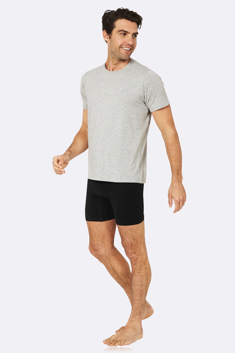 Boody Organic Bamboo Eco Wear Men's Crew Neck Light Grey