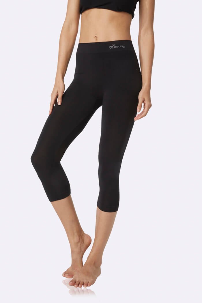3/4 Black Leggings - Boody Organic Bamboo Eco Wear