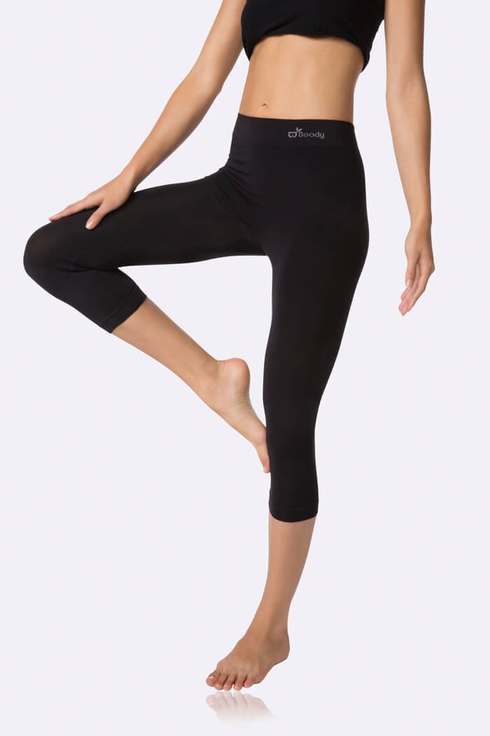 3/4 Black Leggings - Boody Organic Bamboo Eco Wear