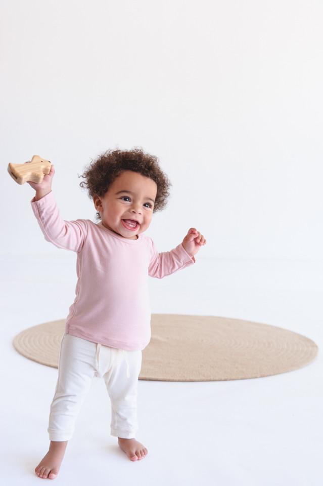 Baby Pull on Pants Pink - Organic Bamboo Eco Wear