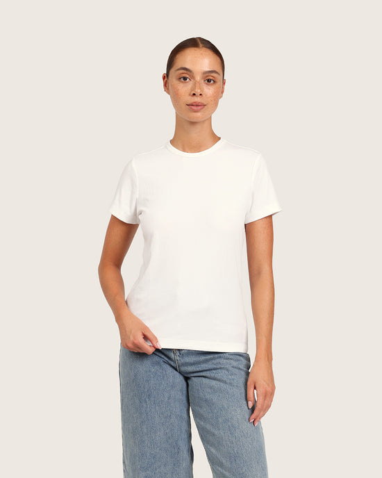 Women's Ribbed Crew Neck T-Shirt