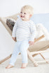 Boody Organic Bamboo Eco Wear - Baby Stripe Long Sleeve Top Chalk Sky